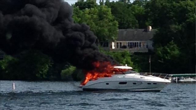 Boat fire lake